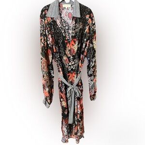 True Colours by La Moda Women's Paisley SILK DRESS/Robe Multicolor Size L